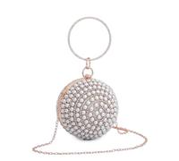 Fontanella Fashion Women's Crystal Ball Clutch Bag Round Beaded Evening Purse with Ring Handle Glamorous Formal Handbag for Weddings Prom and Parties
