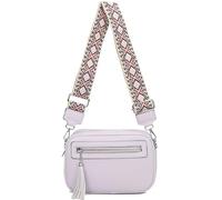 Fontanella Fashion Women's Double Zip Compartment Tassel Charm Lightweight Messenger Handbag Shoulder Crossbody Bag - LILAC