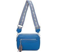 Fontanella Fashion Women's Double Zip Compartment Tassel Charm Lightweight Messenger Handbag Shoulder Crossbody Bag - SKYDIVER