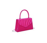 Fontanella Fashion Women's Elegant Evening Clutch Bag Stylish Pleated Design Secure Snap Closure Chic Top Handle Detachable Chain Strap (Rose Violet)