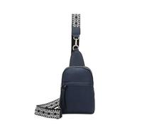 Fontanella Fashion Women's Elegant Geo Strap Secure Closure Leather Travel Crossbody Sling Bag (Navy)