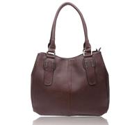Fontanella Fashion Women's Elegant Metal Accents Double Handles Spacious Interior Leather Tote Bag (Coppertone)