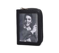 Fontanella Fashion Womens Elvis Celebrity 3D Effect Design Bifold Purse Wallet Card Holder Small Size -BLACK