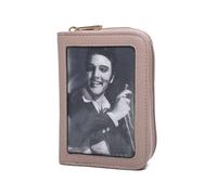 Fontanella Fashion Womens Elvis Celebrity 3D Effect Design Bifold Purse Wallet Card Holder Small Size -TAUPE