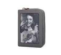 Fontanella Fashion Womens Elvis Celebrity 3D Effect Design Bifold Purse Wallet Card Holder Small Size -DARK GREY