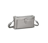 Fontanella Fashion Women's Faux Leather Adjustable Thin Strap Crossbody Bag Multi Pocket Wallet Lightweight Purse Secure Snap Zippered Closure (Antique Silver)