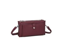 Fontanella Fashion Women's Faux Leather Adjustable Thin Strap Crossbody Bag Multi Pocket Wallet Lightweight Purse Secure Snap Zippered Closure (Burgundy)