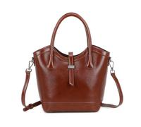 Fontanella Fashion Women's Genuine Leather Structured Tote Bag Classic Handbag with Crossbody Strap Professional Organizer for Work and Everyday Use