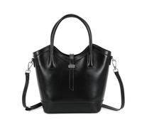Fontanella Fashion Women's Genuine Leather Structured Tote Bag Classic Handbag with Crossbody Strap Professional Organizer for Work and Everyday Use