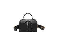 Fontanella Fashion Women's Loma Triple Zip Jacket-Style PU Crossbody Handbag with Canvas Strap in Black Fontanella Fashion Black One Size