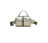 Fontanella Fashion Women's Loma Triple Zip Jacket-Style PU Crossbody Handbag with Canvas Strap in Gold