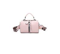 Fontanella Fashion Women's Loma Triple Zip Jacket-Style PU Crossbody Handbag with Canvas Strap in Pale Pink