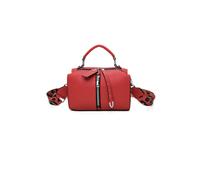 Fontanella Fashion Women's Loma Triple Zip Jacket-Style PU Crossbody Handbag with Canvas Strap in Red Fontanella Fashion Red One Size