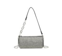 Fontanella Fashion Women's Marteau Diamond Embellished Cyclinder Shaped Evening Chain Strap Shoulder Bag in Silver Fontanella Fashion Silver One Size