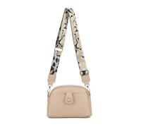 Fontanella Fashion Women's Monarch Bee Badge Multi-pocket Crossbody Bag with Leopard Canvas Strap in Camel Fontanella Fashion Camel One Size