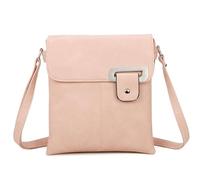 Fontanella Fashion Women's Retro Buckle Closure and Interior Pockets Faux Leather Crossbody Bag