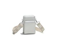 Fontanella Fashion Women's Stylish Embroidered Strap Zipper Pockets Smartphone Crossbody Bag (Silver)