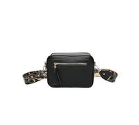 Fontanella Fashion Women's Tassel Front and Back Zip Messenger Camera Wide Guitar Strap Shoulder Handbag Crossbody Bag