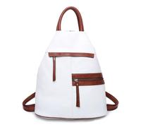 Fontanella Fashion Women's Two-Tone Vegan Leather Backpack Purse with Front Pockets Top Handle Travel Rucksack for Work Commute and Everyday Use