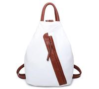 Fontanella Fashion Women's Two-Tone Vegan Leather Backpack Purse with Front Vertical Zipper Top Handle Travel Rucksack for Work Commute and Everyday Use
