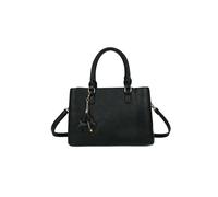 Fontanella Fashion Women's Velvet PU Leather Triple Compartment Shoulder Tote Bag With Dog Charm in Black Fontanella Fashion Black One Size