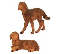 Fontanini Standing and Sitting Dogs Italian Nativity Village Figurine Set of 2 by Fontanini