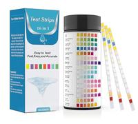 Fontee 16-in-1 Water Test Strips (100 pcs.) - Tests pH, Nitrite, Chlorine, Hardness, Mercury & Lead in Drinking Water, Swimming Pools and Aquariums