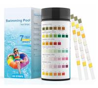 Fontee 7-in-1 Swimming Pool Test Strips 100 pieces | Quick Test for pH, Cyanuric Acid, Total Hardness, Total Alkali, Chlorine, Bromine | Pool, Spa, Whirlpool Water Test Kit