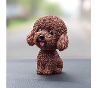 Fontee Nodding Dog Doll - Cute Bobble Head Puppy Car Dashboard Ornament - Creative Gift for Home, Desk, Interior Decoration (Teddy Brown)