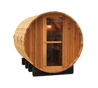 Fonteyn Barrel Sauna 4Ft Outdoor Sauna With Rustic Hemlock Wood Suitable For Up To 2 People