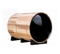 Fonteyn Panorama Barrel Sauna 2400 Outdoor Sauna With Rustic Hemlock Wood Suitable For Up To 6 People