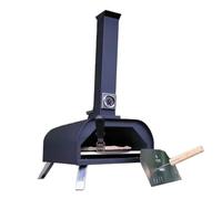 Fonteyn Pizza Oven Outdoor - Tabletop Pizza Oven with Pizza Stone Included - Black Coated, Pellet Fuelled, Removable Chimney, Foldable Legs - For up to 12” Pizzas