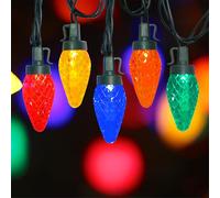 Fonusty C9 LED Christmas Lights Outdoor, 25Ft Strawberry String Light 25 LED Multicolor Christmas Lights, Plug in Vintage Christmas Light for Garden Camping Party Xmas Tree Wedding Christmas Decor