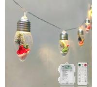 Fonusty Christmas Lights Indoor 8Ft 12 LED Snow Globe String Lights Battery Operated with Timer, Christmas String Light Indoor for Bedroom Porch Garden Party Fireplace Xmas Decor