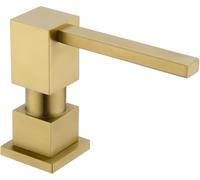 FONVETH Soap Dispenser Brushed Gold Built in Sink Square Lotion Dispenser for Kitchen Sink, Brass Pump Head, with 17 Oz Bottle