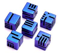 FONVGOGO Line Metal D6 Dice 16mm, Die 6 Unique Dice Set Great for DND RPG Dungeons and Dragons (D6 Dazzle Black)