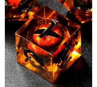 FONVGOGO Role Dice for Dragons and Dungeons Dice DND Liquid Core Dice Role Polyhedric Resin Dragon Eye DND Dice Set D4 D6 D8 D10 D12 D20 D% (Black)