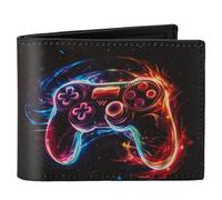 Fonwill Boys Wallet for Teens, Cool Kids Wallet for Boys Ages 4-5-6-7-8-9-10-11-12-13-14-15-16, Leather Wallet with Coin Pocket ID Window for Teen Youth Guys Gifts Christmas Birthday, Game-2