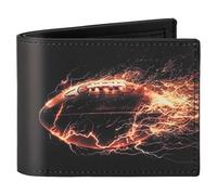 Fonwill Boys Wallet for Teens, Cool Kids Wallet for Boys Ages 4-5-6-7-8-9-10-11-12-13-14-15-16, Leather Wallet with Coin Pocket ID Window for Teen Youth Guys Gifts Christmas Birthday, Football, 3.6 x