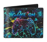 Fonwill Boys Wallet for Teens, Cool Kids Wallet for Boys Ages 4-5-6-7-8-9-10-11-12-13-14-15-16, Leather Wallet with Coin Pocket ID Window for Teen Youth Guys Gifts Christmas Birthday, Game-1, Portable