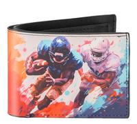 Fonwill Teen Boys Wallet, Cool kids wallet for Boys Ages 5-7 8-10 9-12 12-14.Funny Leather Bifold Rfid Blocking Wallets With Coin Pocket ld Window for Men Boy Birthday Christmas Gifts, Football