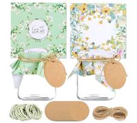 Fonyet 100 Jam doily Christmas Set Jewellery and Fabric for Preserving Jars, 40 Gift Tags, 10 m Jute Yarn and Adjusting Rubber