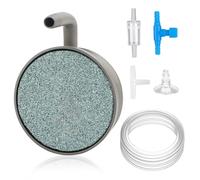 Fonyet Aquarium Air Stone 3.8 cm Aquarium Air Stone, Nano Quiet Bubble Stone with Oxygen Hose, Control Valve, Check Valve and Suction Cup for Aquarium