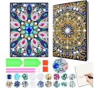 Fonyet Set of 2 Diamond Painting Mandala A5 Notebook Craft Set Children from 6 7 8 9 10 Years, 5D DIY Diamond Pasted Painting Notebook Kits Crafts Girls Gift Girls 10 Years