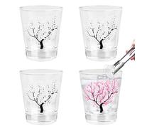 Fonyet Set of 4 Shot Glasses 5cl Colour Changing Shot Glasses that Change Colour in Cold Clear Glass with Thick Base Shot Glasses for Tequila, Vodka, Ouzo