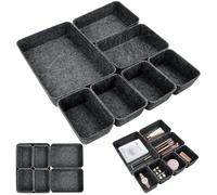 Fonyet Set of 7 Felt Drawer Organiser, Stackable Felt Storage Box, Drawers with 3 Sizes, Organiser System Drawer for Desk, Dressing Table, Bedside Table, Cupboard
