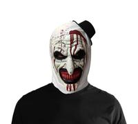 Fonysien Halloween Horror Mask Scary Clown Full Head Latex Mask, Spooky Realistic Bloody Killer Clown Masks with Hat Art the Clown Masks for Halloween Cosplay Costume Props
