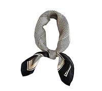 FONYVE 100% Mulberry Silk Scarfs for Women - Lightweight Square Satin Head Scarf - Small Silk Hair Scarf for Sleeping 21" x 21", 05 Houndstooth, S
