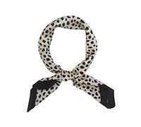 FONYVE Silk Feeling Scarf Medium Square Satin Head Scarf for Women 27.5 × 27.5 inches, 09 Leopard Beige, Medium
