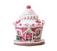Fonzci LED Christmas Candy House,Light Up Candys Houses for Xmas, Lighted Christmass Candyss Gingerbread Housess, Christmas Village Candys Houses,Gingerbread Lighted House (Pinks)